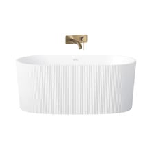 Avalon Fluted Acrylic Bath & Antique Brass Wall Mixer Package